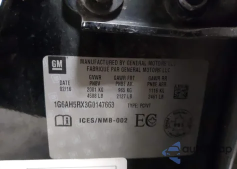 2016 Cadillac Ats Luxury Collection z USA, uszkodzony, nr VIN 1G6AH5RX3G0147663